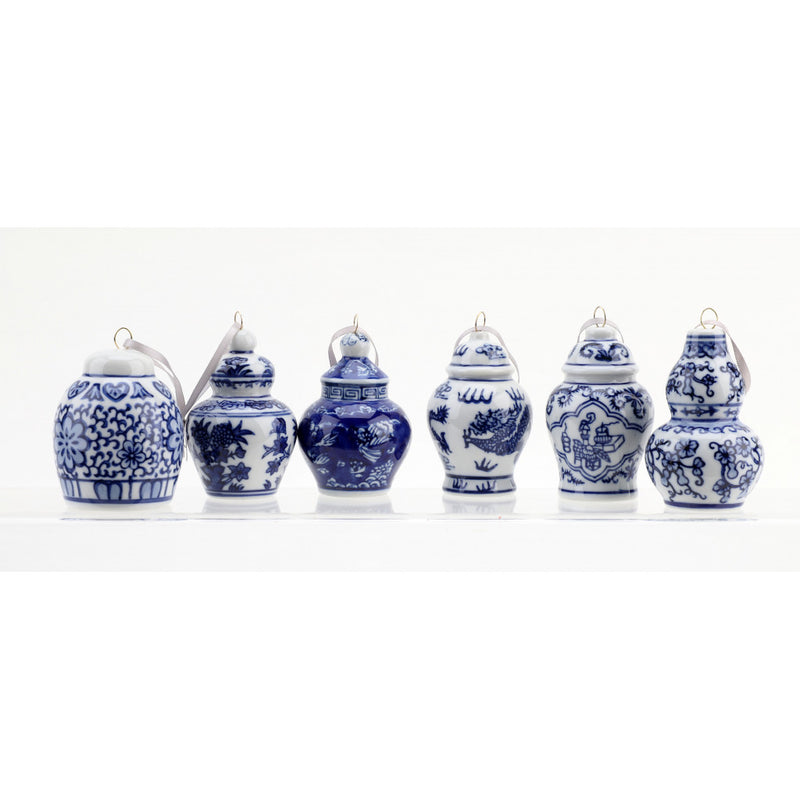 Blue & White Ginger Jar Ornament Style #7