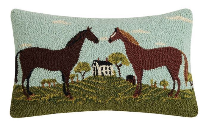 Black and Brown Horse Hook Pillow