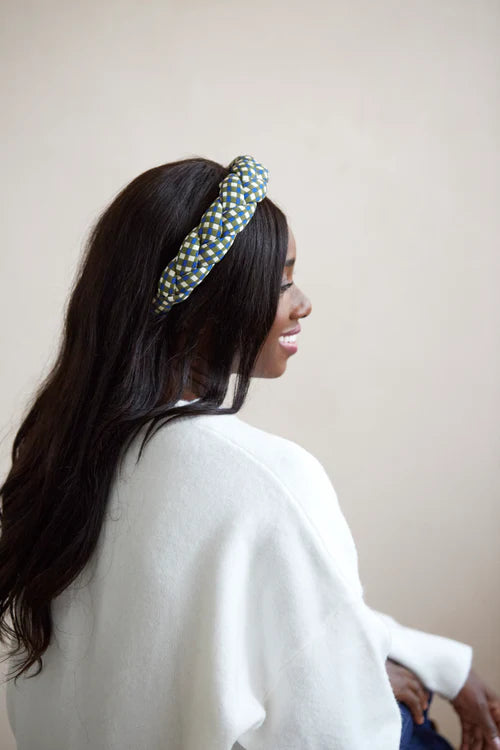 Braided Check Print Headband