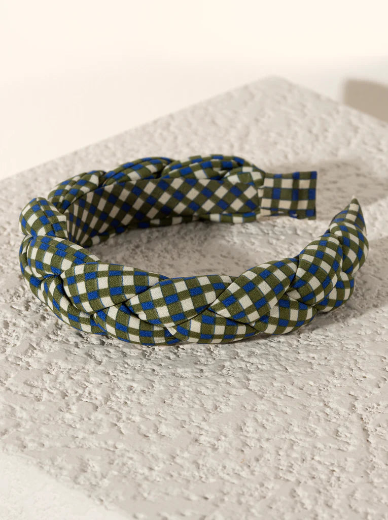 Braided Check Print Headband