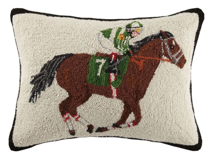 Jockey and Horse Hook Pillow