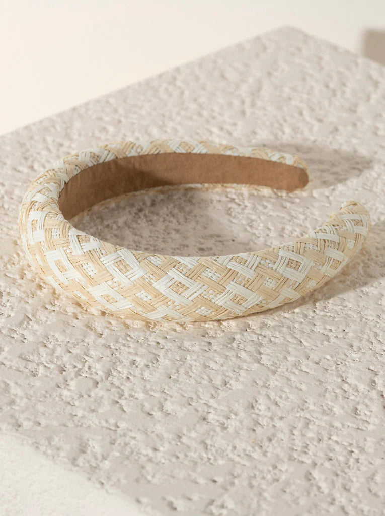 Padded Straw Headband - Ivory