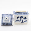 Blue & White Embossed Ceramic Chinoiserie Pagoda Candle