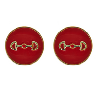 Ryder Horsebit Earrings - Orange