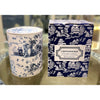 Blue & White Round Porcelain Chinoiserie Candle