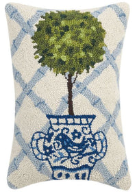 Topiary in a Blue & White Chinoiserie Pot Pillow