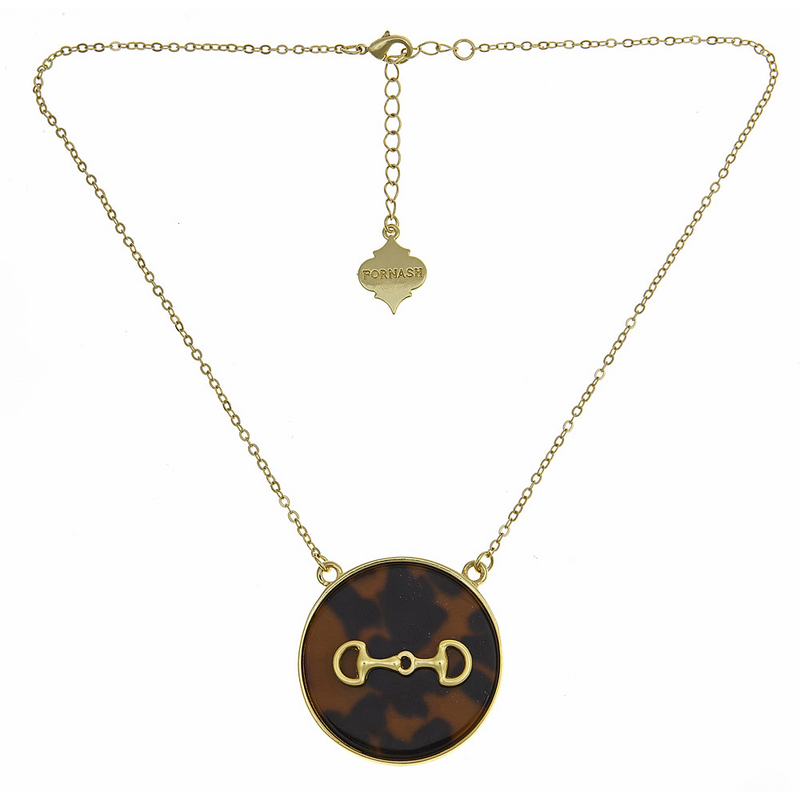 Tortoise Shell Icon Horsebit Necklace