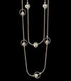 Silver 2-Strand Necklace with Silver Balls