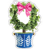 Circle Topiary Tree with Pink Bow Gift Tag