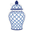 Blue & White Geometric Ginger Jar Gift Tag