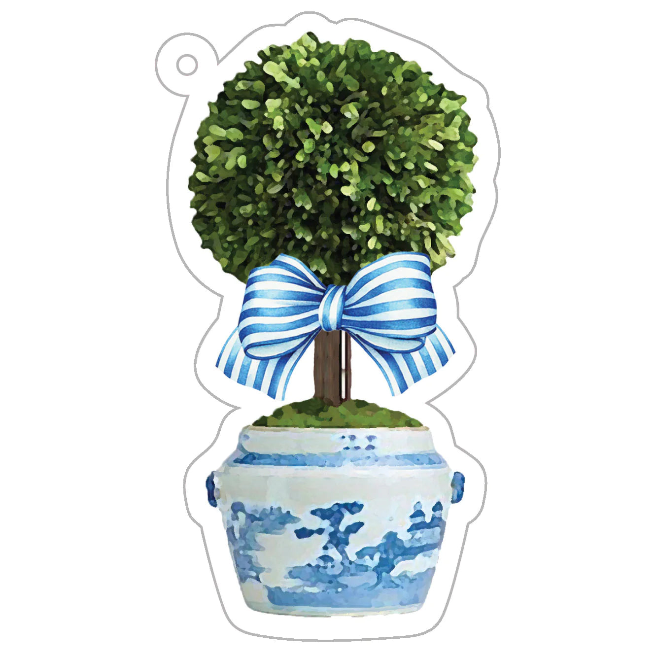 Blue & White Topiary Gift Tag