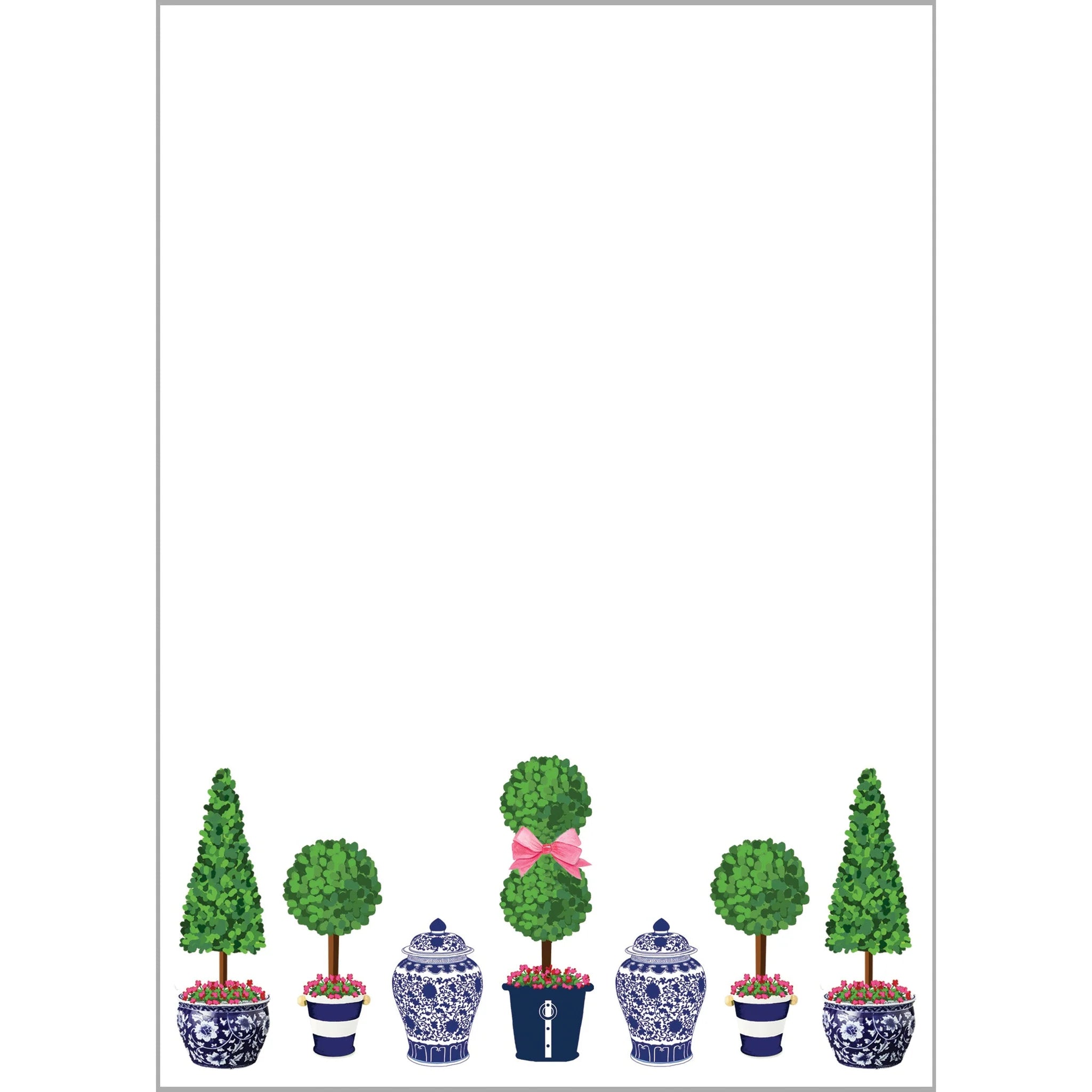 Blue & White Ginger Jars and Topiary Notepad